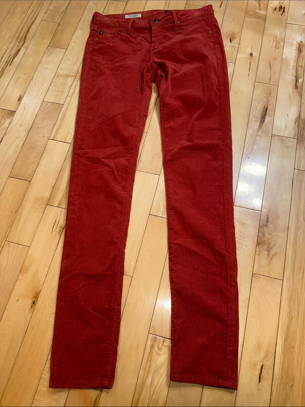 NWOT AG Adriano Goldschmied Rust Red Super Skinny Micro-Corduroy Legging